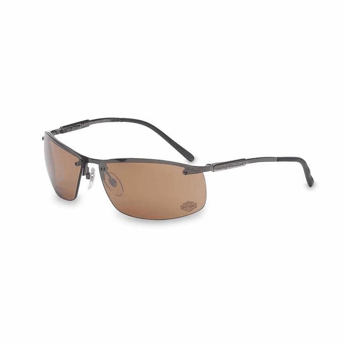 Harley Davidson HD 700 Series Safety Eyewear Gun Metal Frame Brown